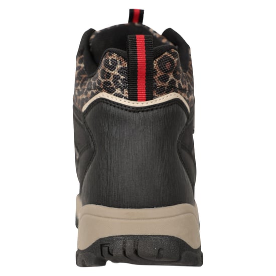 Mountain Warehouse Womens/Ladies Adventurer Leopard Print Faux Suede Waterproof Walking Boots (Black) - Image 2