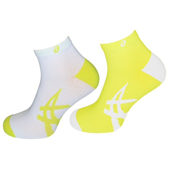 Asics 2-Pack Lightweight Mens Yellow/White Running Socks - Image 1