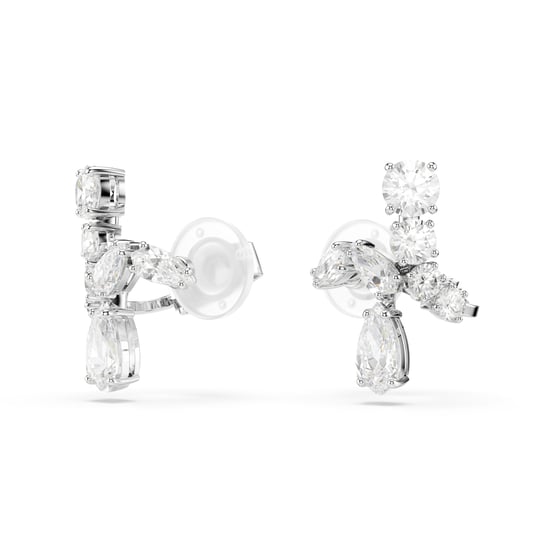 Swarovski 'Matrix' Women's Base Metal Clip Earrings - Silver 5692523 - Image 3