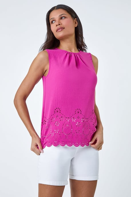 Floral Hem Detail Sleeveless Top
