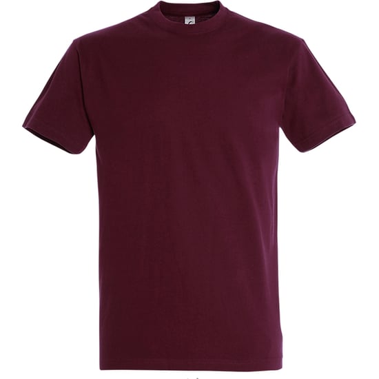 SOLS Mens Imperial Heavyweight Short Sleeve T-Shirt (Burgundy) - Image 1