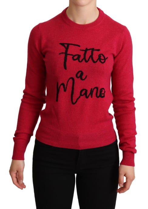 Suéter de cachemira de lana bordado rosa de mujer Dolce & Gabbana - Image 1