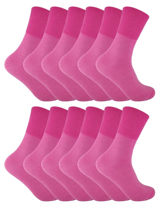 12 Pack Calcetines Diabéticos Térmicos No Elásticos para Mujer - Rosa - Image 1