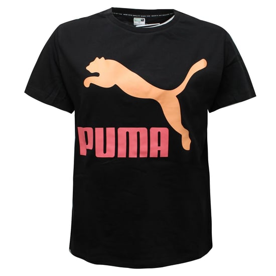 Puma Womens Classics Logo Tee Graphic T-Shirt Black Top 596512 91