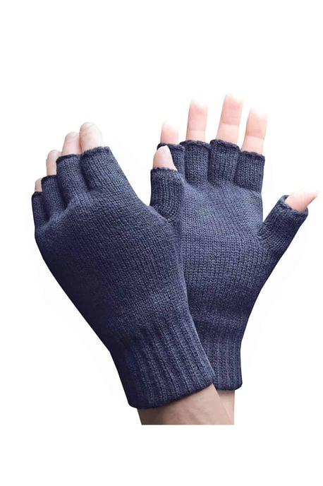 Mens Winter Warm 3.2 TOG Fleece Lined Insulated Fingerless Gloves - Image 1