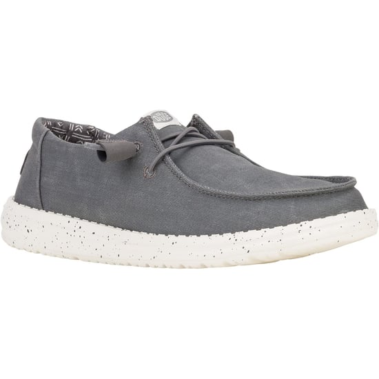 HEYDUDE Wendy Canvas 100% Cotton Women's Dark Grey Loafers - Image 1