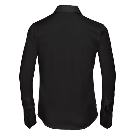 Russell Collection Womens/Ladies Ultimate Non-Iron Tailored Long-Sleeved Shirt (Black) - Image 2