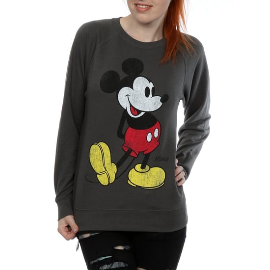 Disney Womens/Ladies Mickey Mouse Classic Kick Sweatshirt (Light Graphite)