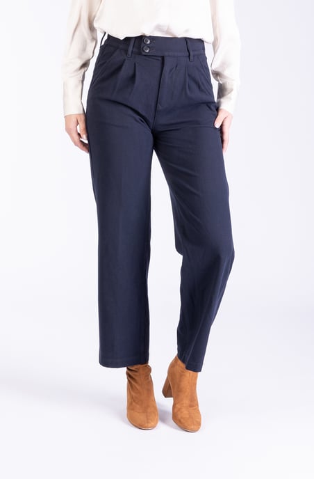 Amelia Ladies Trousers Navy Wide Leg