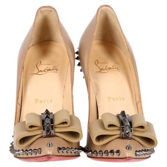 Christian Louboutin Lucifer 120 Spiked Pumps in Nude Leather - Image 2