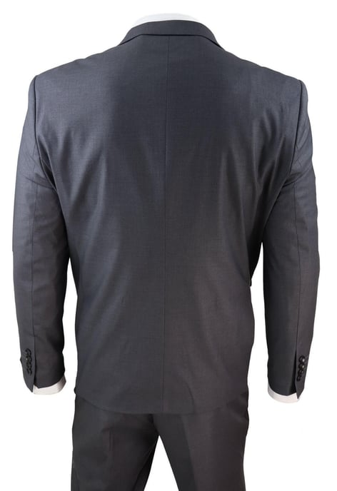 Traje de 3 piezas para hombre, color carbón liso, clásico, corte a medida, elegante, informal, estilo formal de los años 20 - Image 6