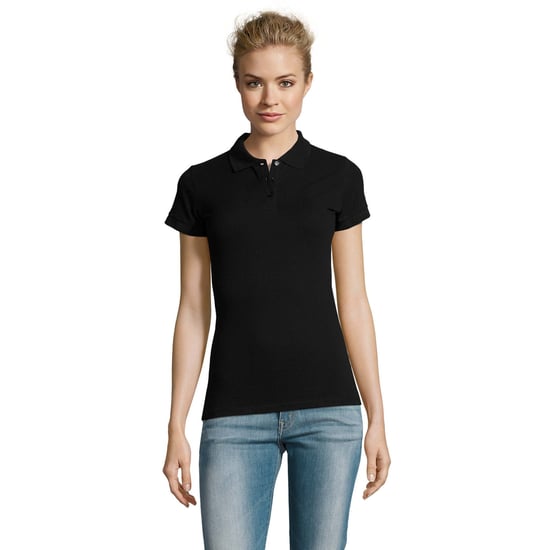 SOLS Womens/Ladies Perfect Pique Short Sleeve Polo Shirt (Black) - Image 4