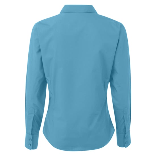 Premier Womens/Ladies Poplin Long-Sleeved Blouse (Turquoise) - Image 2