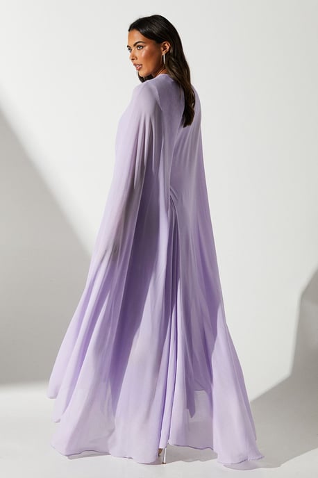 Cape Sleeve Maxi Dress