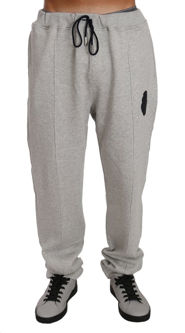 Billionaire Italian Couture Men's Gray Cotton Sweater Pants Tracksuit Set