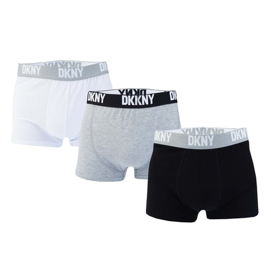 Men's DKNY Seattle 3 pack Trunk Boxer Shorts in Black Grey White