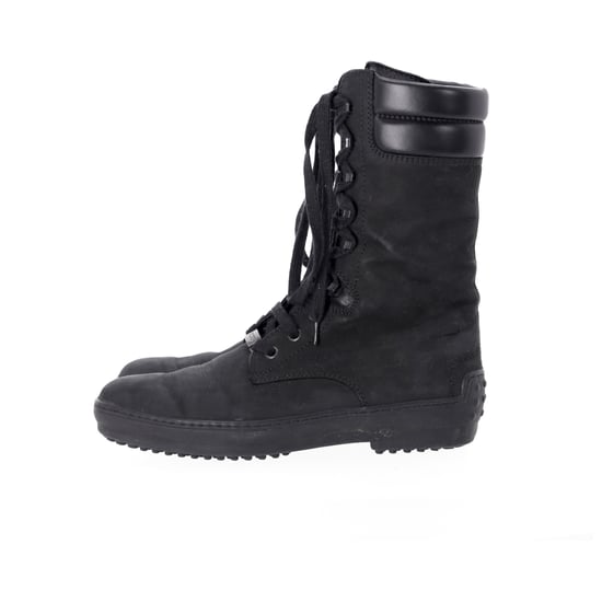 Tods' Lace-Up Combat Boots in Black Suede - Image 2