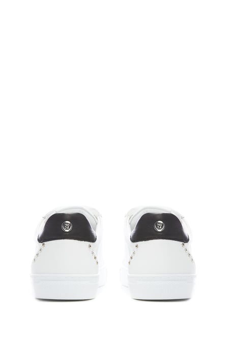 'Bradd' White Leather Trainers