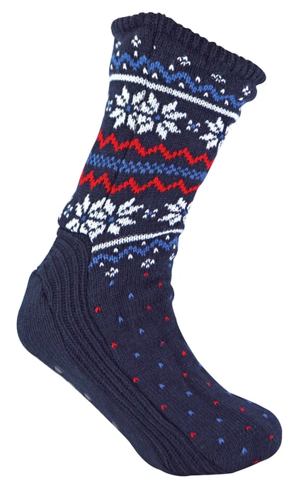 Calcetines de invierno para hombre con estampado de hadas para clima frío - Navy Fairisle - Image 1