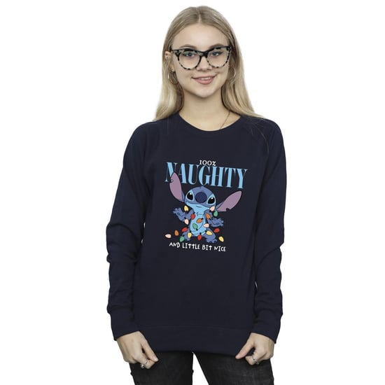 Disney Womens/Ladies Lilo & Stitch Naughty & Nice Sweatshirt (Navy Blue)