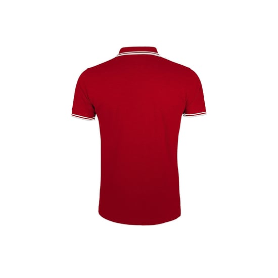 SOLS Mens Pasadena Tipped Short Sleeve Pique Polo Shirt (Red/White) - Image 2