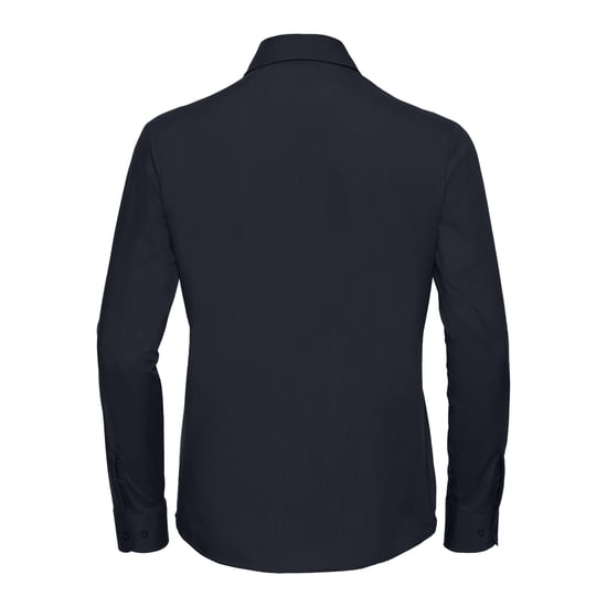 Russell Collection Womens/Ladies Poplin Easy-Care Long-Sleeved Shirt (French Navy) - Image 2