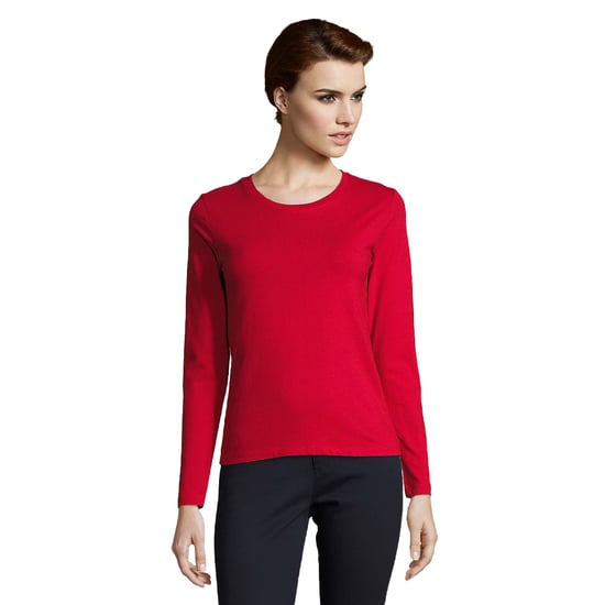 SOLS Womens/Ladies Imperial Long-Sleeved T-Shirt (Red) - Image 1