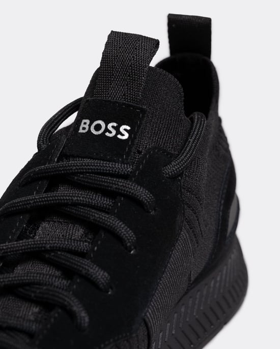 BOSS Orange Titanium_Runn Mens Structured-Knit Sock Trainers With Branding NOS