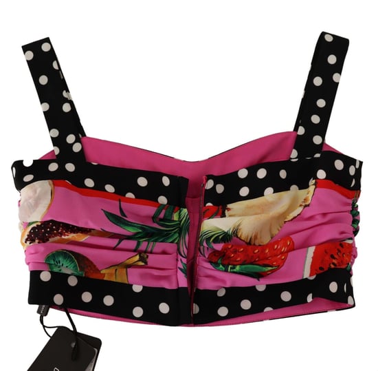 Top de Sito de Seda Multicolor con Estampado de Frutas de Lunares para Mujer de Dolce & Gabbana - Image 5