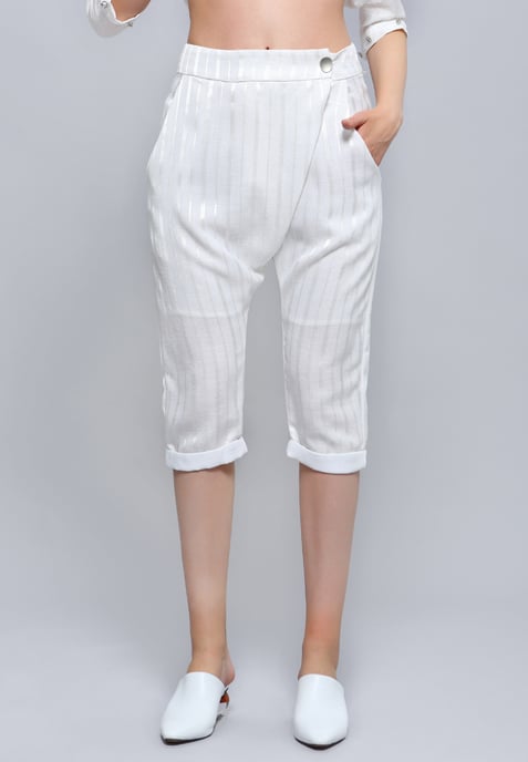 Satin Trim Capri Tailored Pants - Image 4