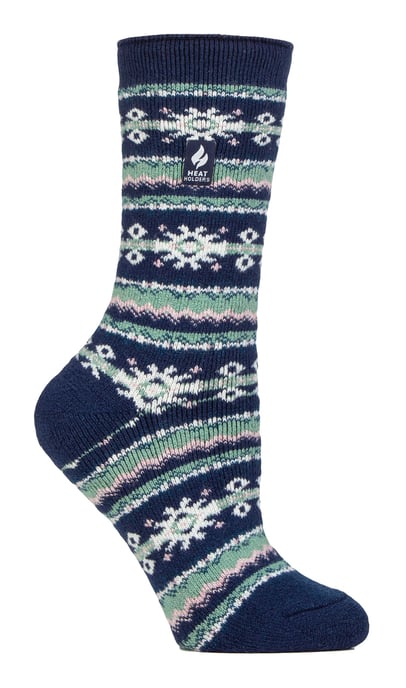 Calcetines Nórdicos Mujer | Calcetines térmicos de invierno para mujer - Índigo/Rosa - Image 1