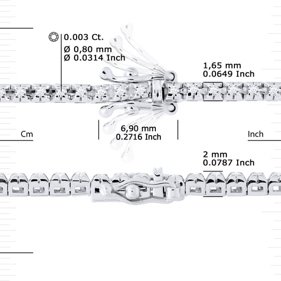 Diamantes de tenis de brazalete 0.30 CTS Oro blanco - Image 3