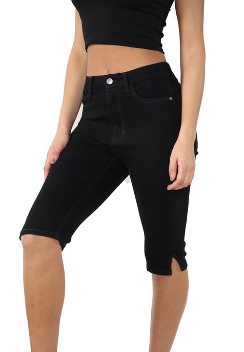 MYT Shorts De Mezclilla De Talle Alto Magic Shaping Negro Mujer - Image 3