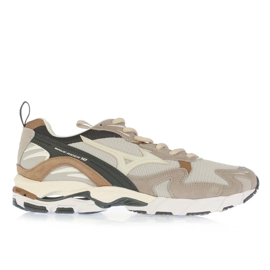 Men's Mizuno Wave Rider 10 Premium Trainers in Beige
