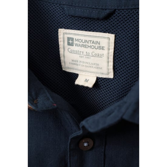 Mountain Warehouse Mens Coconut Slub Short-Sleeved Shirt (Dark Blue) - Image 3
