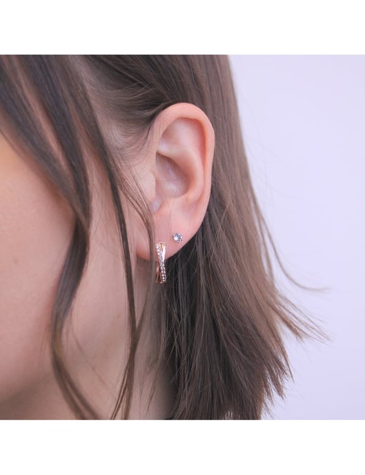 Pendientes Criss - Oro rosa y cristal - Image 2