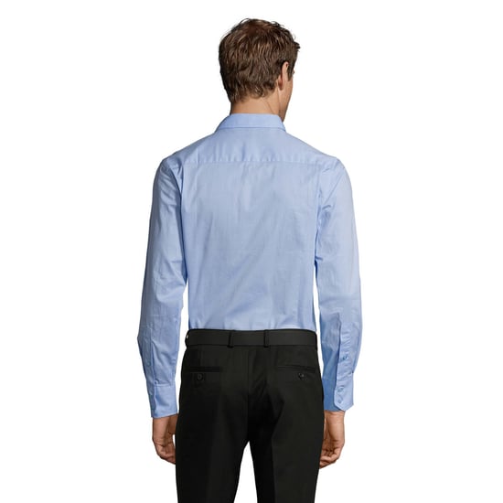 SOLS Mens Brighton Stretch Long-Sleeved Business Shirt (Bright Sky) - Image 2