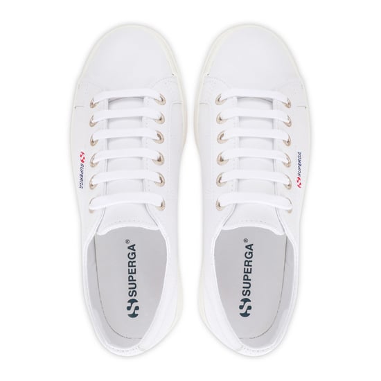 Superga Womens/Ladies 2740 Nappa Leather Platform Trainers (Optic White/Avorio) - Image 4