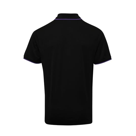 Premier Mens Contrast Coolchecker Polo Shirt (Black/Purple)