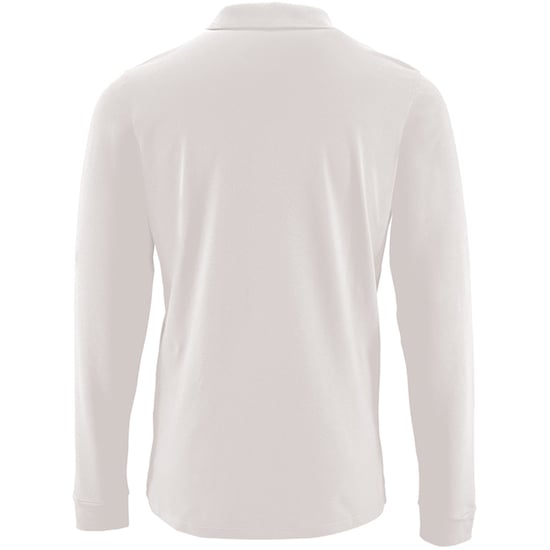 SOLS Mens Perfect Long Sleeve Pique Polo Shirt (White) - Image 2