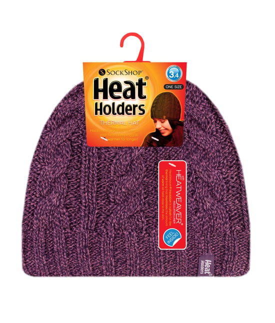 Gorro térmico de invierno para mujer con forro polar y punto por cable - Image 2