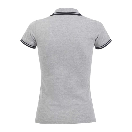 SOLS Womens/Ladies Pasadena Polo Shirt (Grey Melange/Navy) - Image 2
