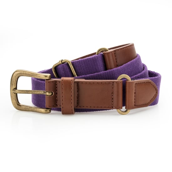 Asquith & Fox Mens Faux Leather And Canvas Belt (Purple) - Image 1