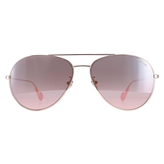 Moncler Aviator Unisex Shiny Rose Gold Brown Pink Gradient ML0110-K
