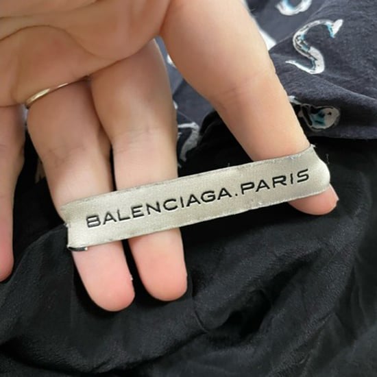 Balenciaga V-neck Printed Top in Black Silk - Image 5