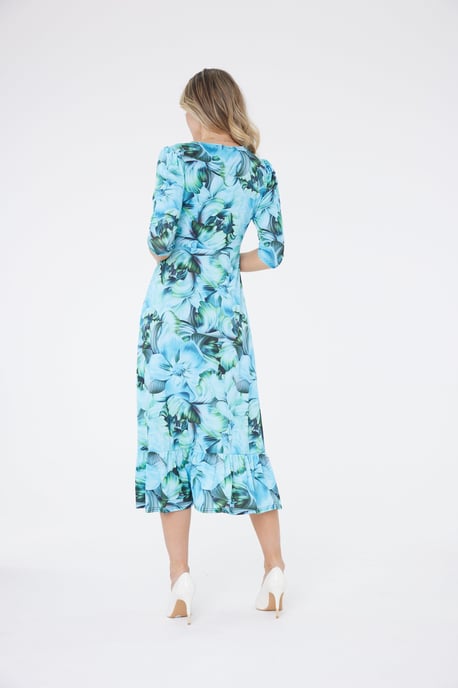 Claire Floral Printed Dress - Blue