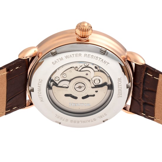 Reloj Automático Heritor Mattias con Correa de Cuero y Fecha - Image 4