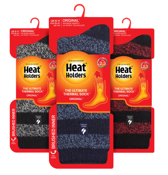 HEAT HOLDERS - 3 Pack Multipack Calcetines Térmicos Aislantes para Hombre en Invierno - Rayas - Image 2