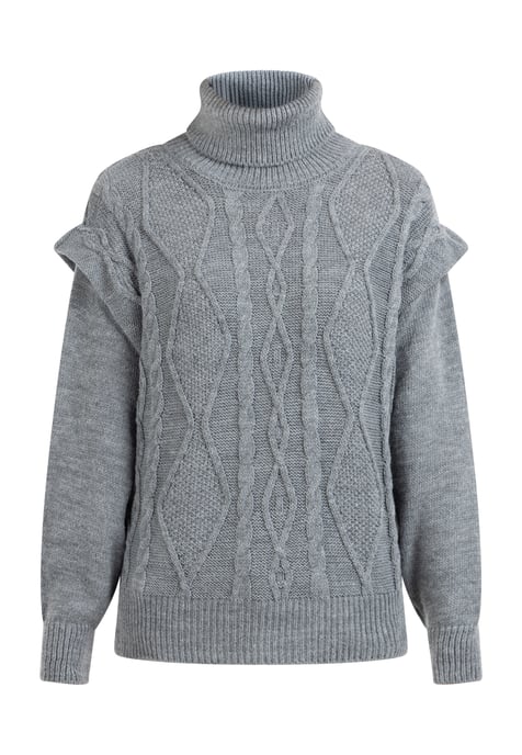 Dreimaster Knitted pullover women dark grey melange - Image 1