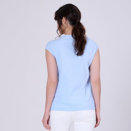 Double breasted pleated asymmetric top - Image 4